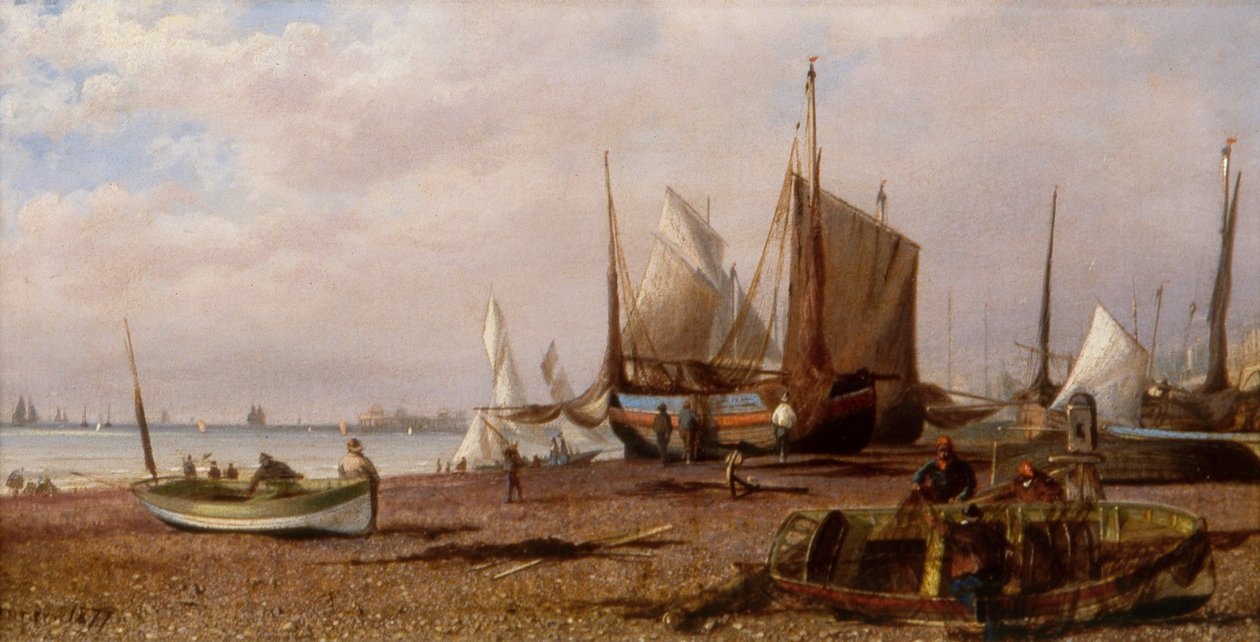 Spiaggia di Brighton con barche da pesca da Isaac Walter Jenner