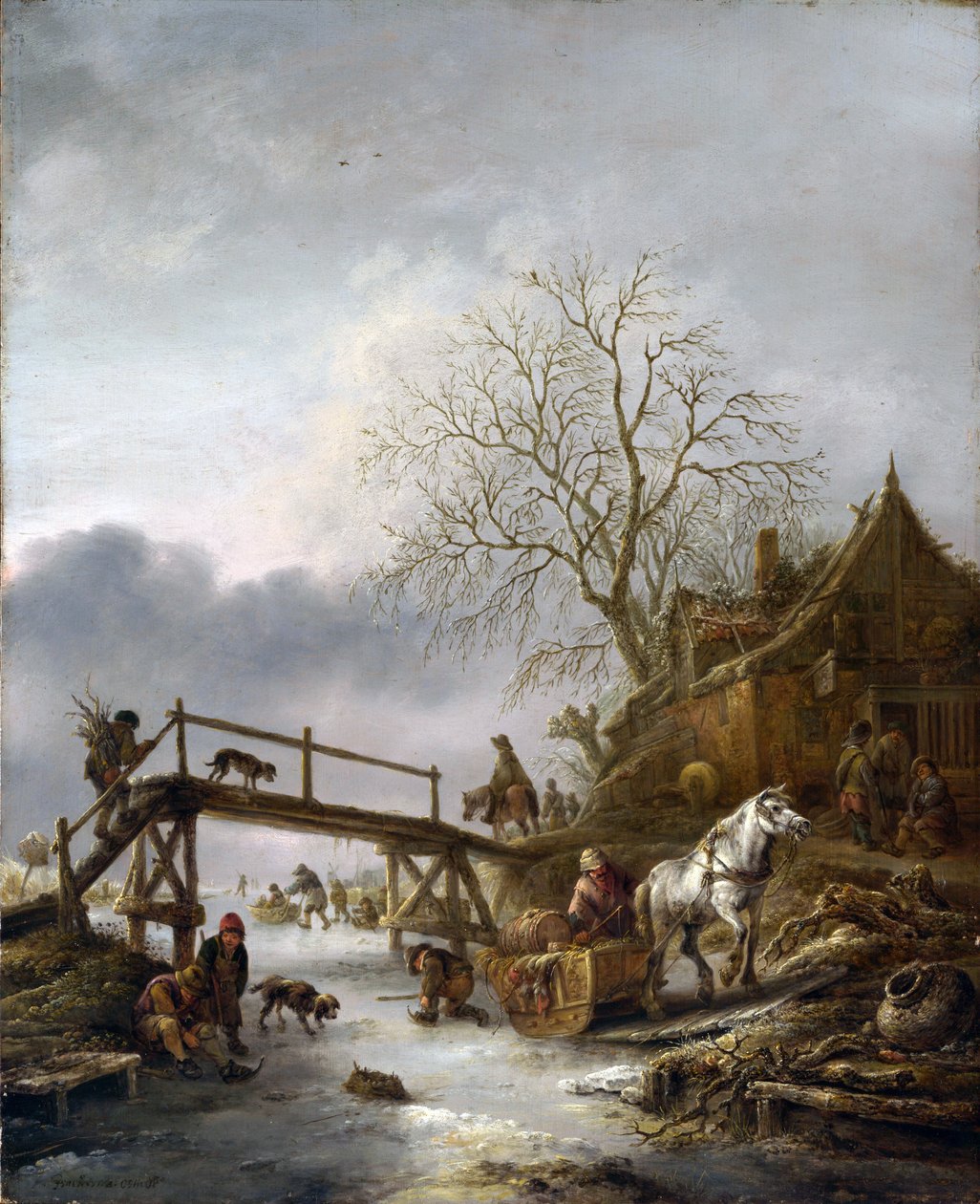 Scena invernale, 1640 da Isack van Ostade