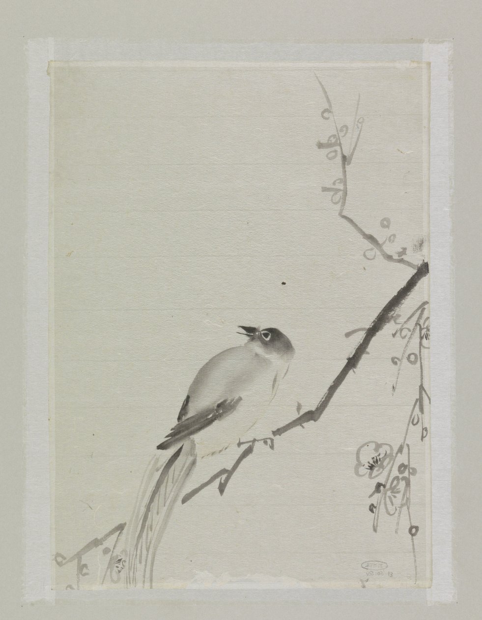 Uccello su un ramo di ciliegio da Ishikawa Kazan