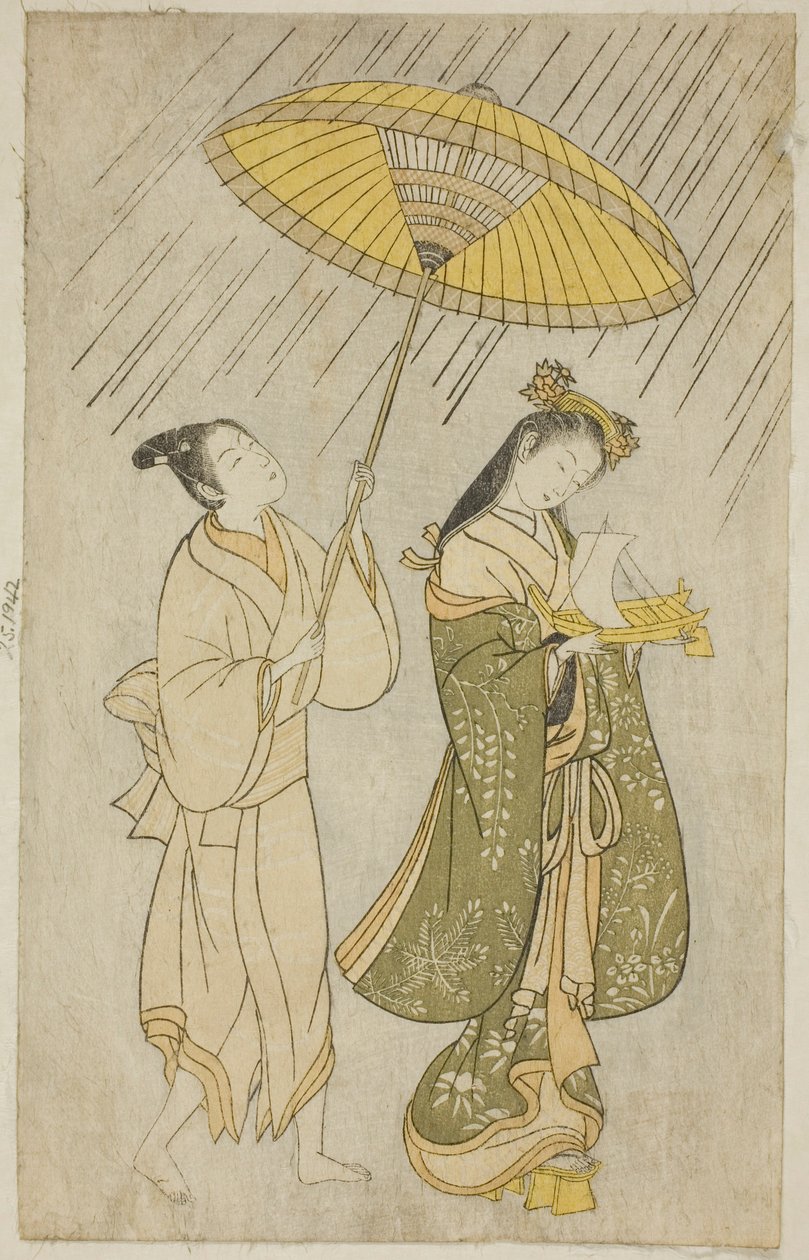Parodia di Komachi che prega per la pioggia da Ishikawa Toyonobu