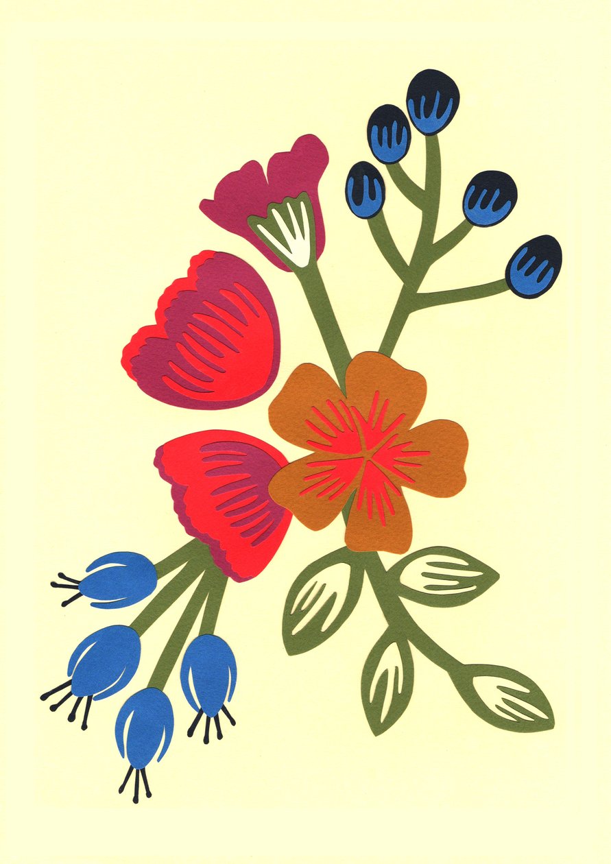 Flora, 2015 (carta tagliata) da Isobel Barber