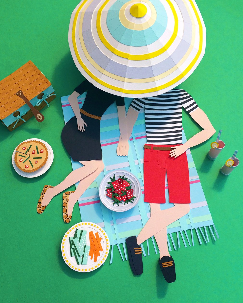 Picnic nel parco, 2016 (carta) da Isobel Barber