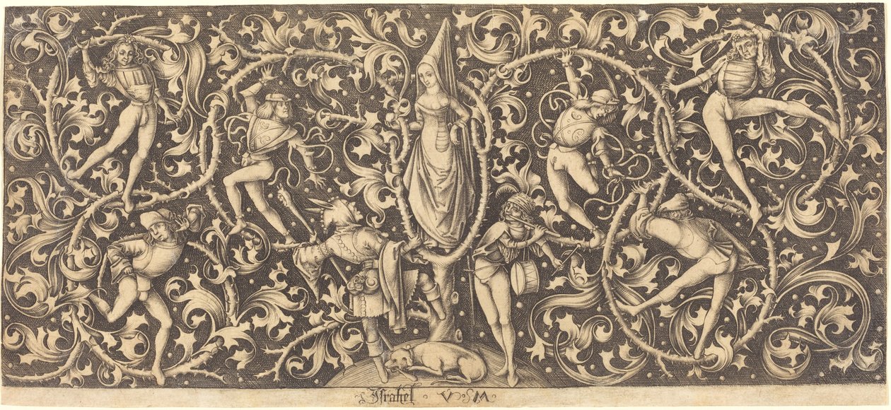 Ornamento con Ballerini Morris da Israhel van Meckenem