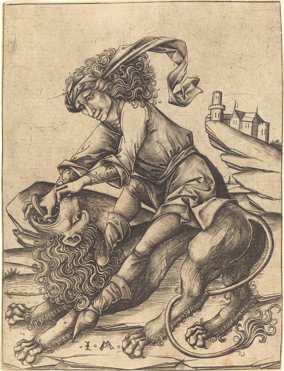 Sansone e il Leone da Israhel van Meckenem