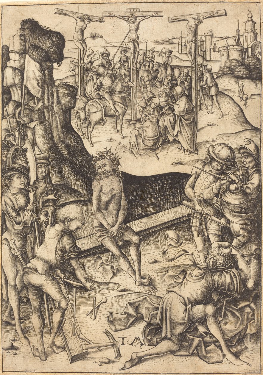 La crocifissione, c. 1480 da Israhel van Meckenem
