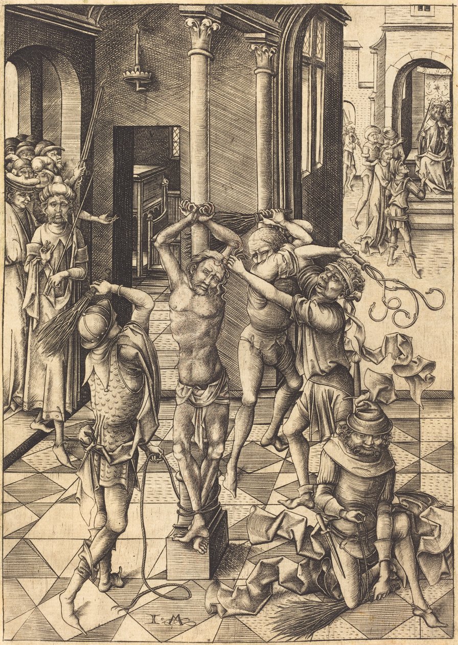 La flagellazione, c. 1480 da Israhel van Meckenem