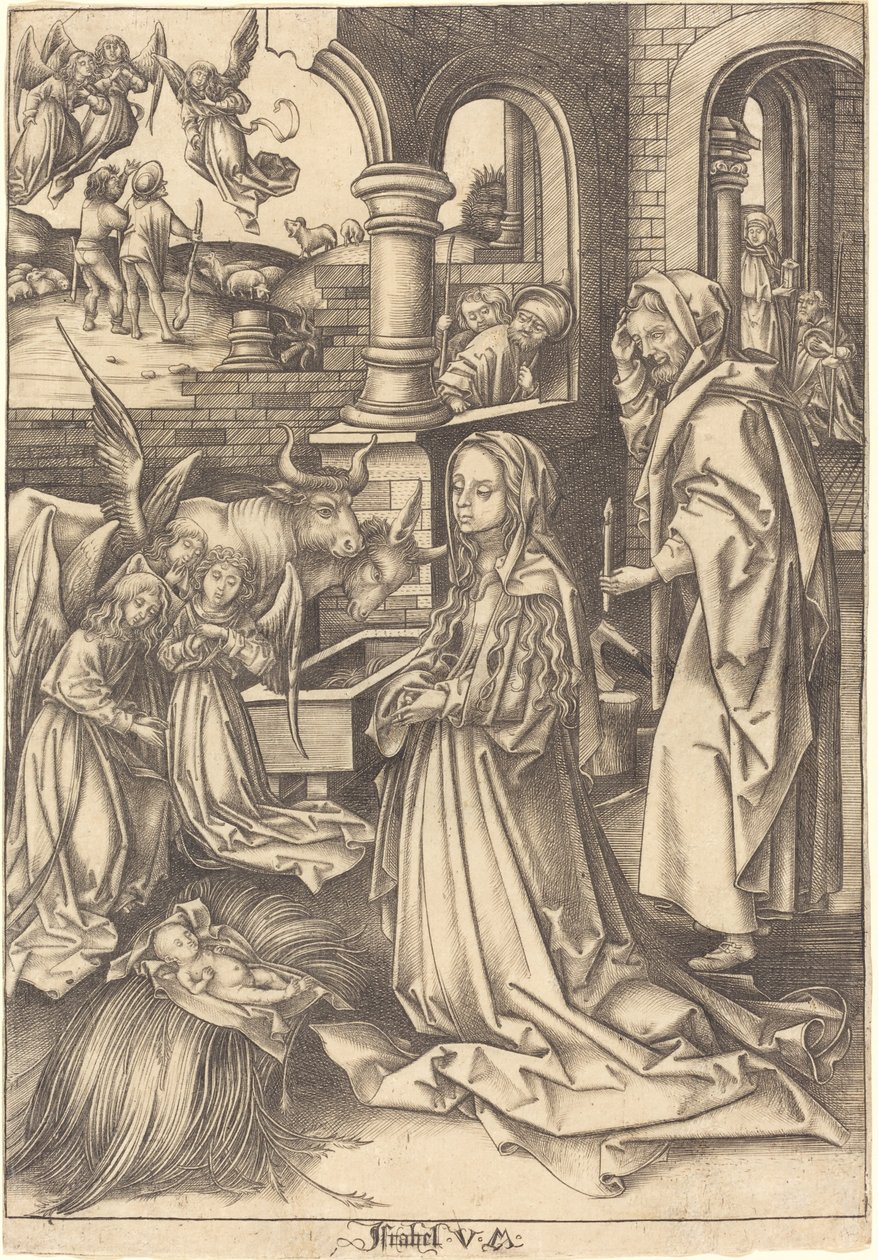 La Natività da Israhel van Meckenem after Hans Holbein the Elder