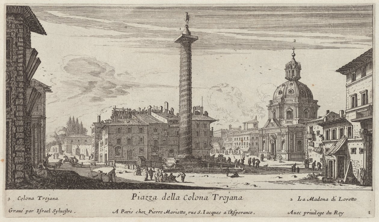 Piazza della Colonna Traiana da Israël Silvestre
