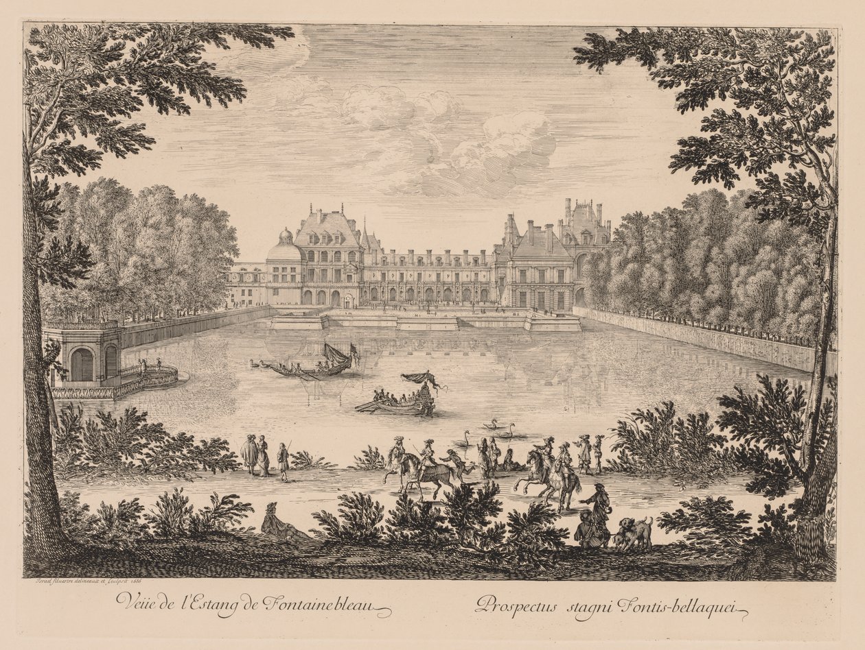 Veduta dello stagno di Fontainebleau, 1666 da Israël Silvestre