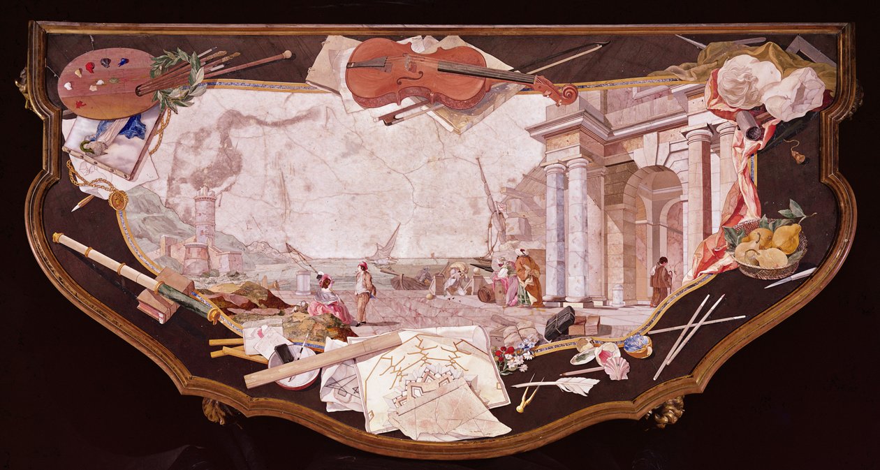 Tavolo in pietra dura da Italian School