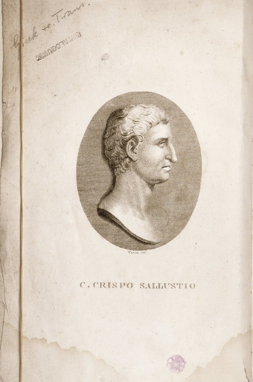 Ritratto di Gaio Crispo Sallustio, inciso da Antonio Verico da Italian School