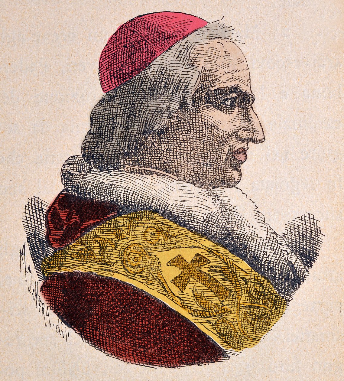 Ritratto di Papa Pio VIII (1829-1830), 1898 (incisione con colorazione successiva) da Italian School