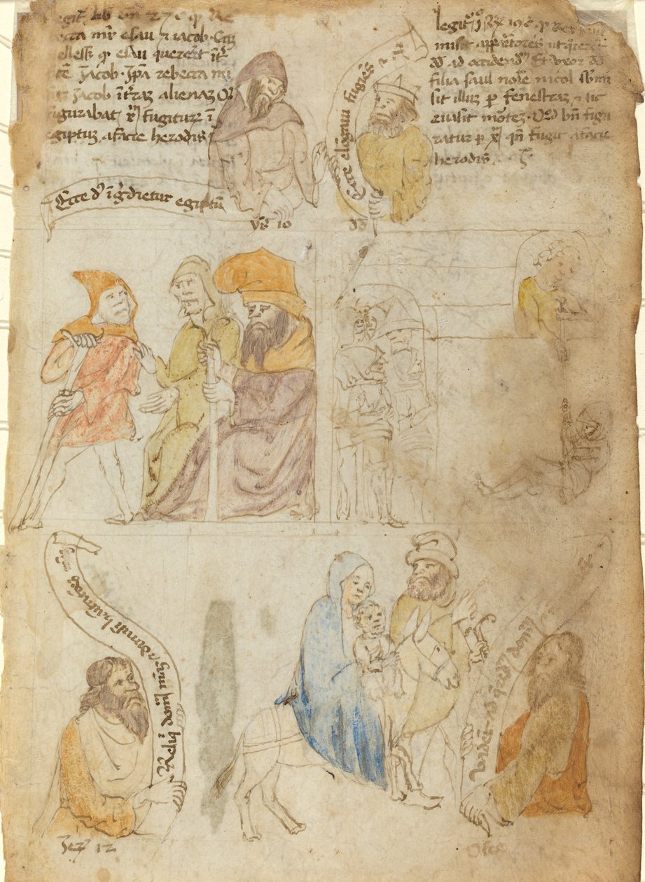 La fuga in Egitto (recto) da Italian 15th Century
