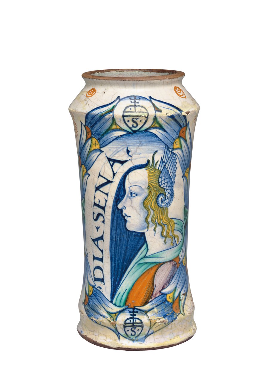 Un albarello in maiolica di Deruta "Bella Donna", c.1510-20 da Italian School