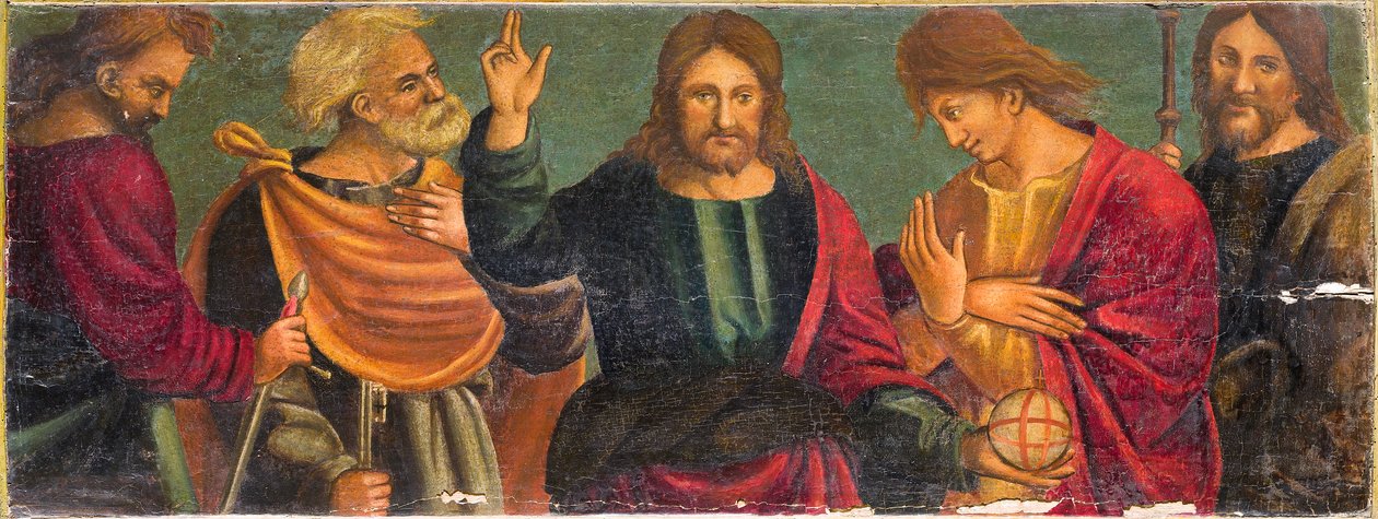 Cristo con i quattro apostoli da Italian School