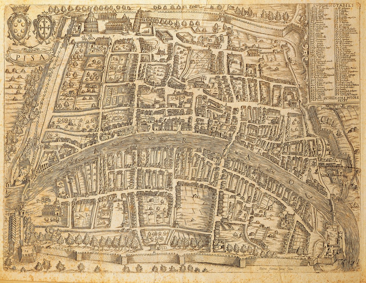 Mappa di Pisa da Italian School