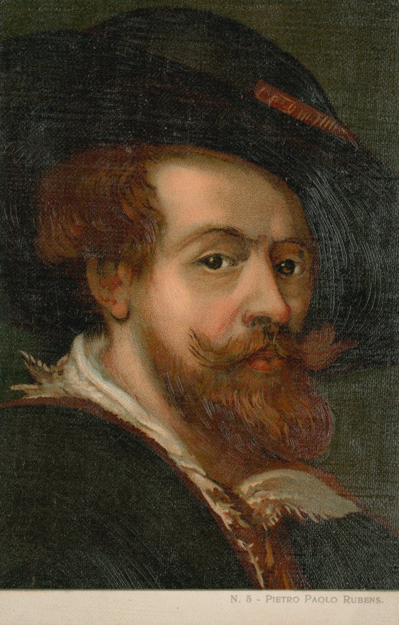 Peter Paul Rubens, artista fiammingo (cromolito) da Italian School