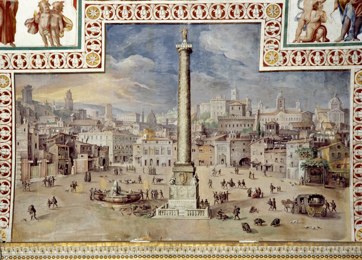 Piazza Colonna, Roma da Italian School