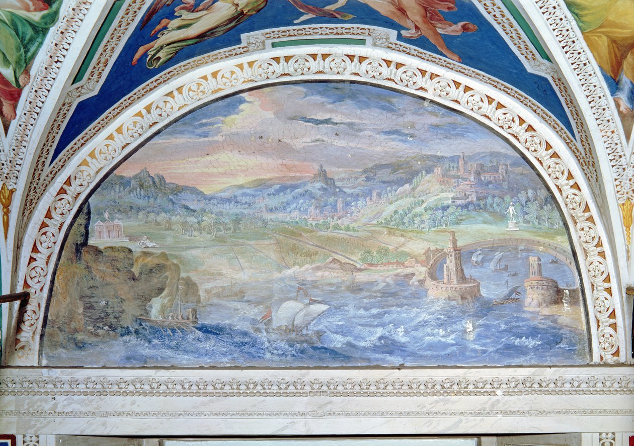 Scena di porto da Italian School