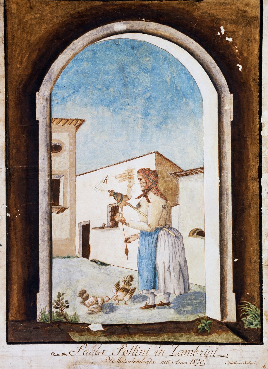 Donna romagnola, acquerello e inchiostro, Italia da Italian School