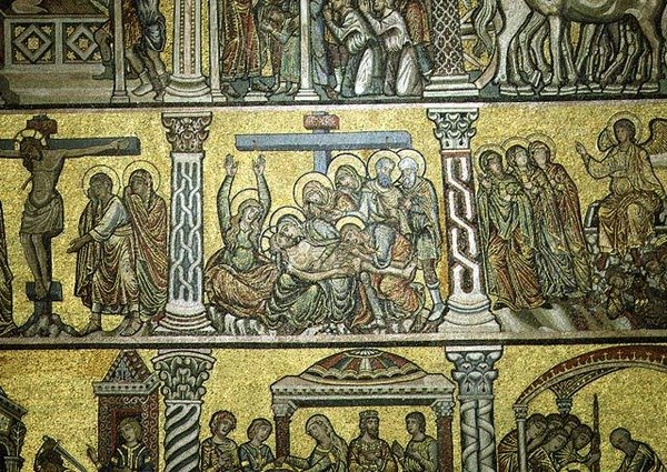 Il compianto (dettaglio), fine XIII secolo (mosaico) da Italian School