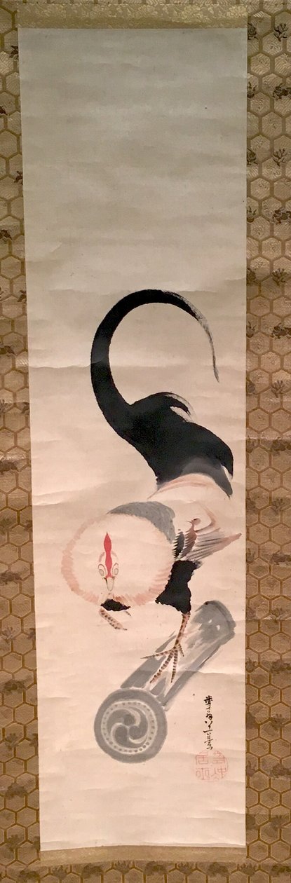 Gallo su piastrella da Ito Jakuchu