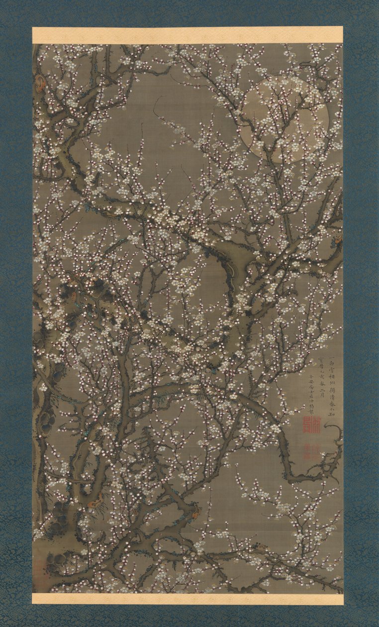 Fiori di pruno bianco e luna da Ito Jakuchu