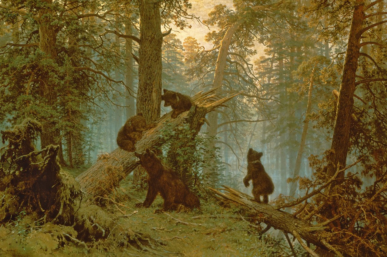 Mattina in una foresta di pini, 1889 da Ivan Ivanovich Shishkin