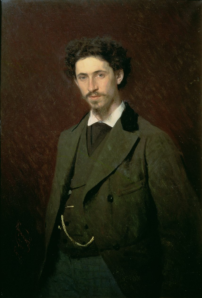 Ritratto di Ilya Efimovich Repin, 1876 da Ivan Nikolaevich Kramskoy