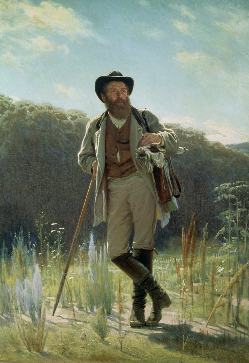 Ritratto di Ivan Ivanovich Shishkin (1832-98), 1873 da Ivan Nikolaevich Kramskoy