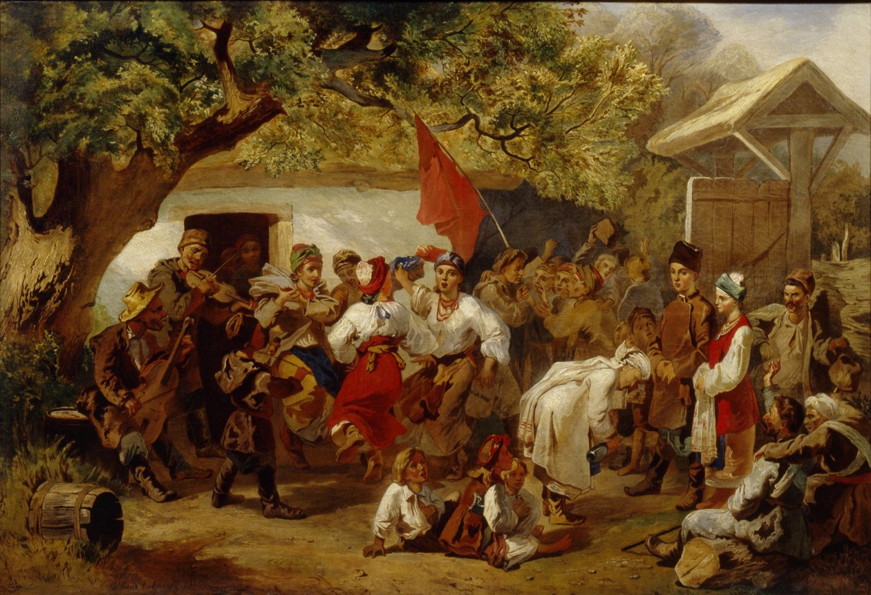 Il banchetto di nozze, 1860 da Ivan Ivanovich Sokolov