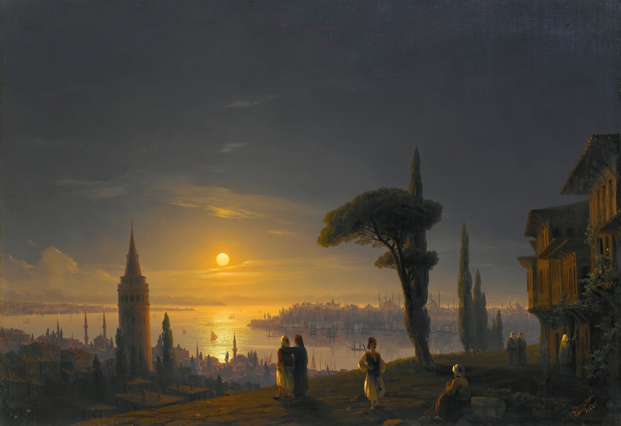 La Torre di Galata al chiaro di luna, 1845 da Ivan Konstantinovich Aivazovsky