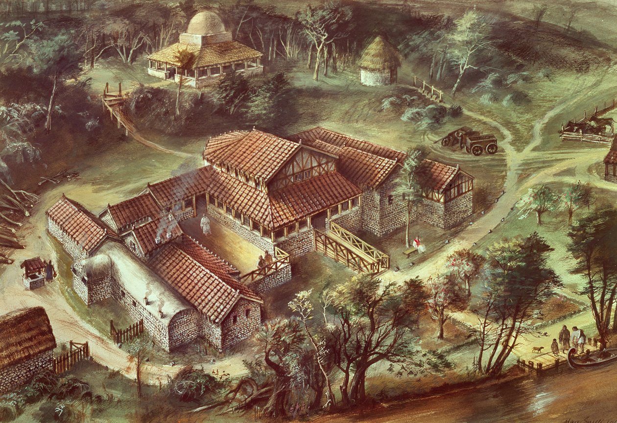 Villa romana di Lullingstone, AD360, c1990-2010 da Ivan Lapper