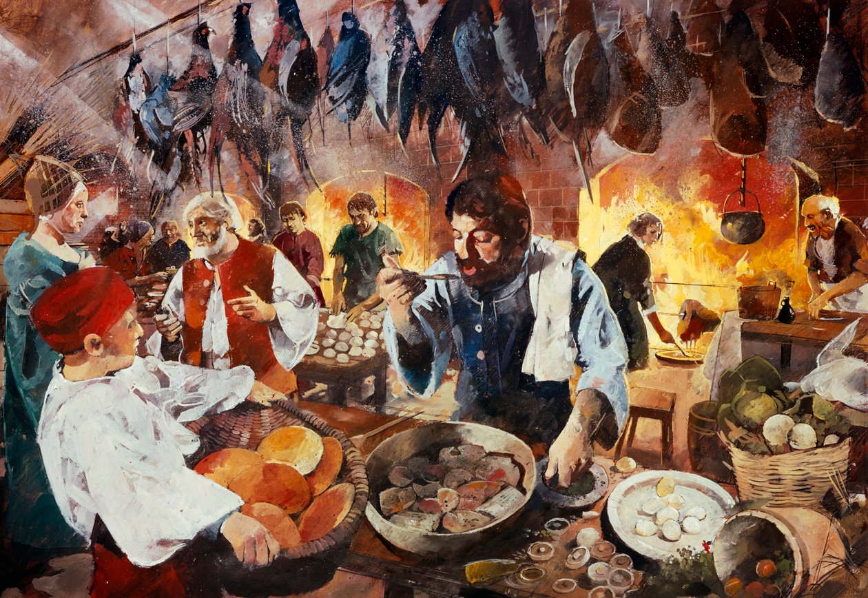 Cucina Tudor, luglio 1575, c1990-2010 da Ivan Lapper