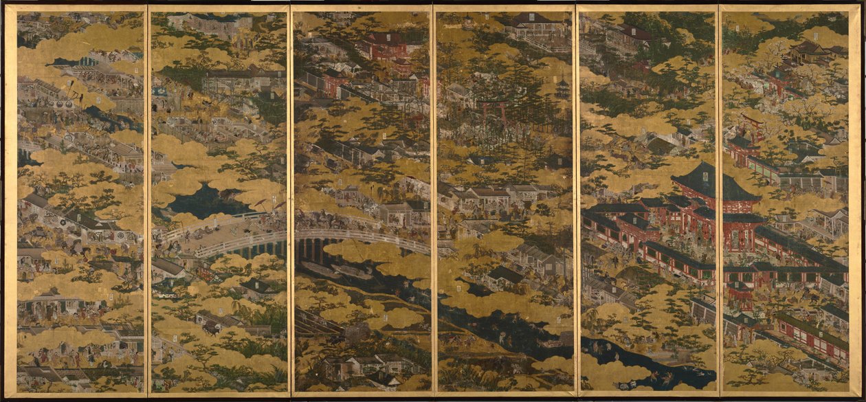 Scene dentro e intorno a Kyoto da Iwasa Matabei