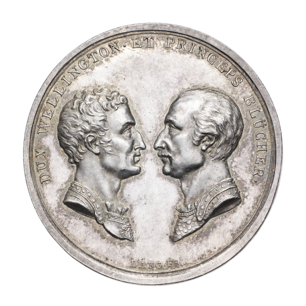 Medaglia commemorativa del Duca di Wellington e del Feldmaresciallo von Blücher 1815, c.1815 da J. N. Lang