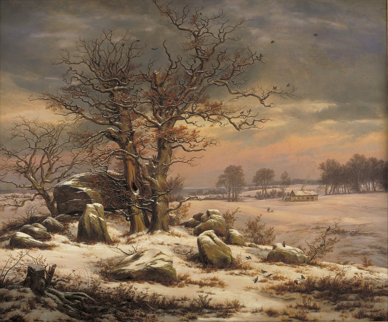 Paesaggio invernale vicino a Vordingborg, Danimarca da Johan Christian Dahl