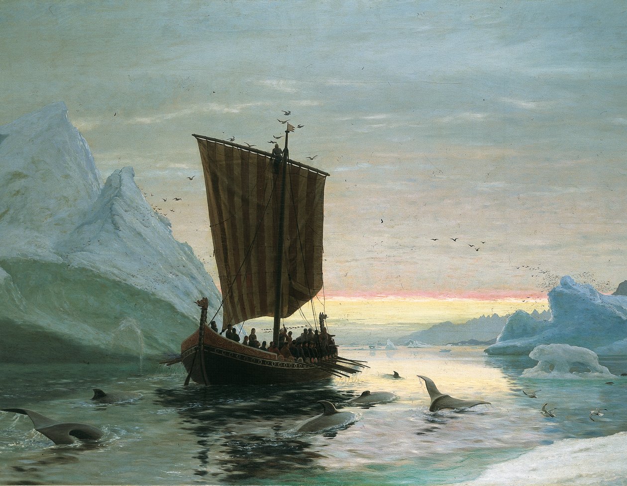 Erik il Rosso scopre la Groenlandia, 1875 da J.E. Carl Rasmussen