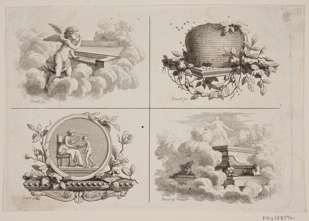 Quattro vignette per le opere di Bonnet da J.F. Clemens