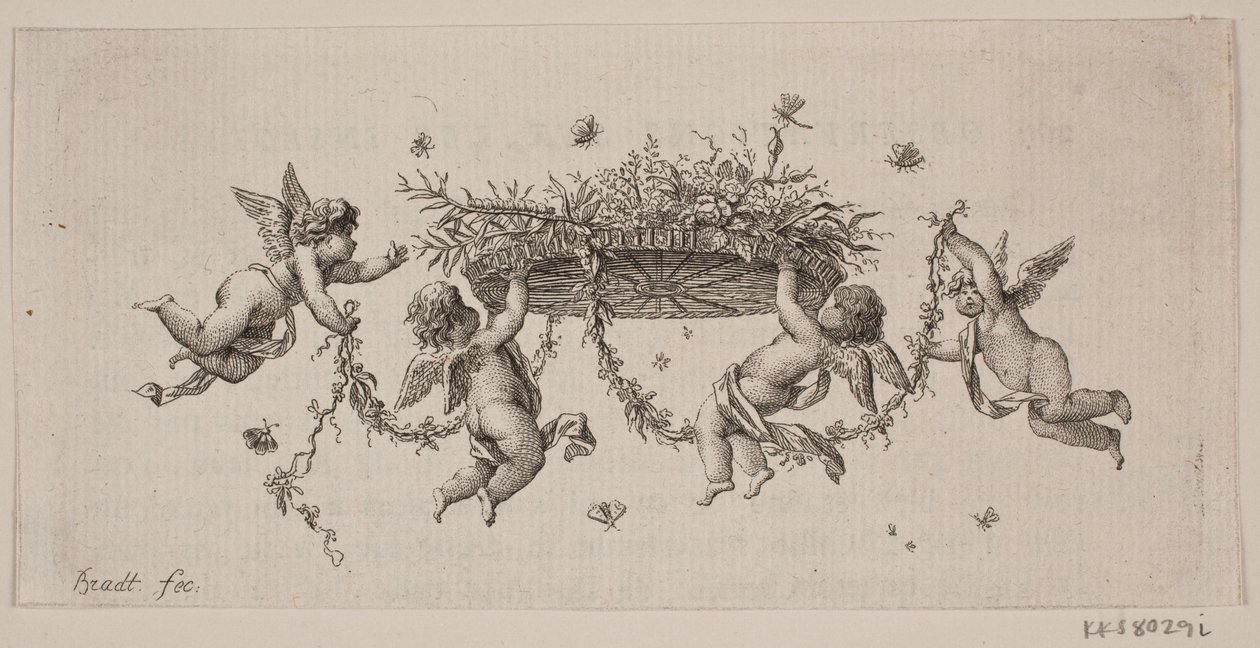 Quattro piccoli geni alati da J.F. Clemens