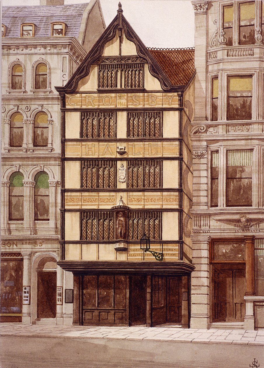 Crosby Hall, Bishopgate, Londra, 1860 da JL Stewart