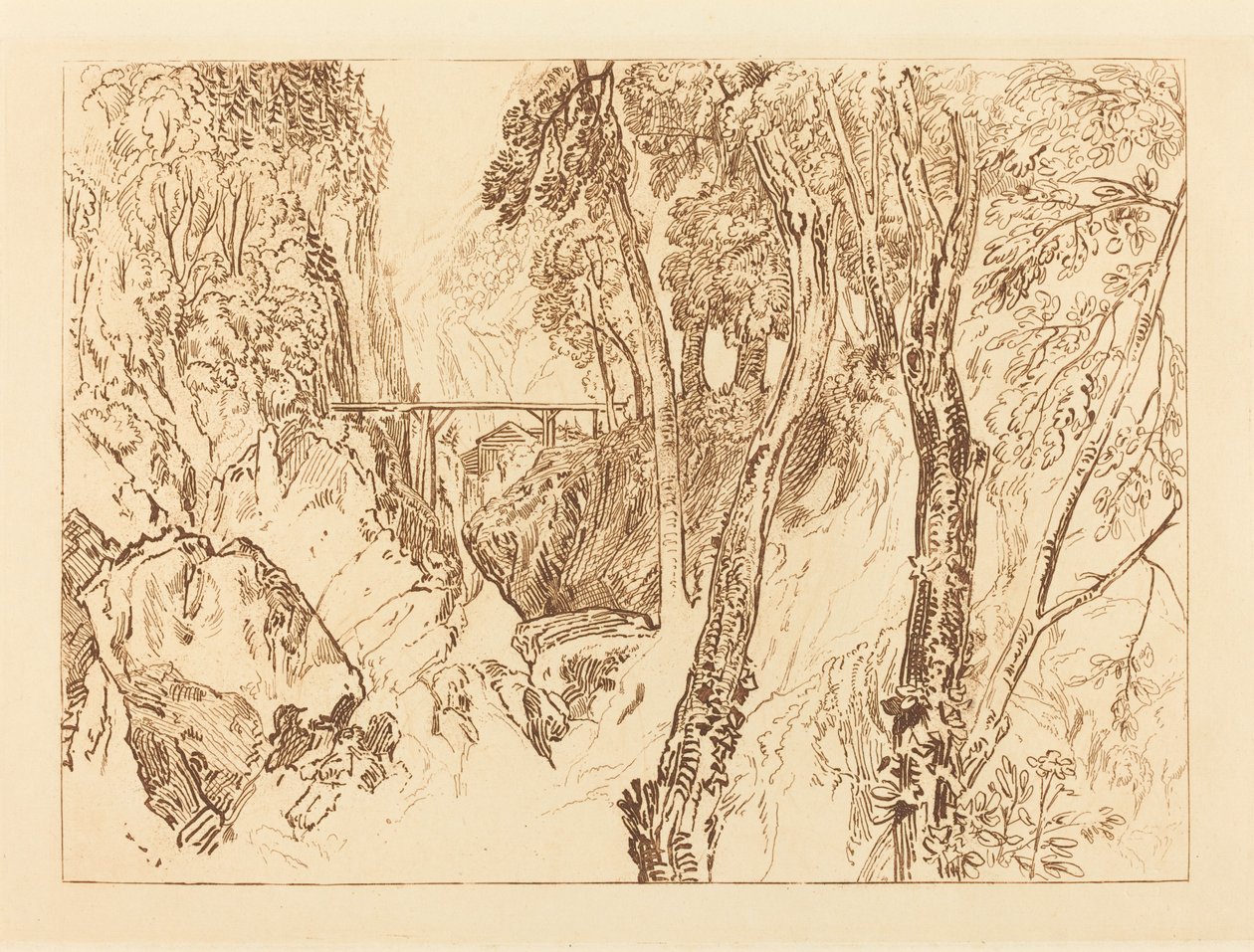 Mulino vicino alla Grande Chartreuse, pubblicato 1816 da Joseph Mallord William Turner