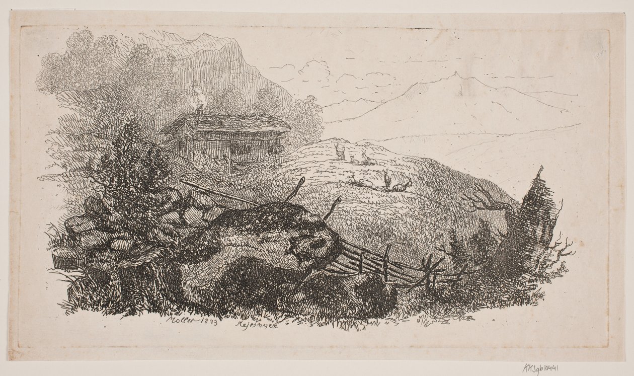 Paesaggio Montano vicino a Meiringen da J.P. Møller