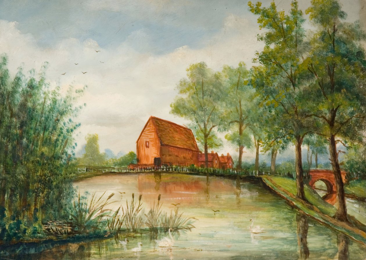 Vecchio mulino a ciottoli, Birmingham, XIX secolo da J. Booth