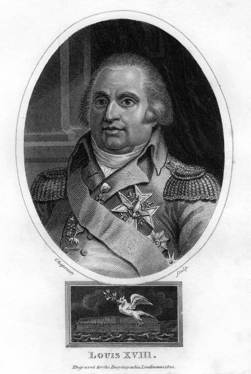 Luigi XVIII, re di Francia, 1820 da J. Chapman