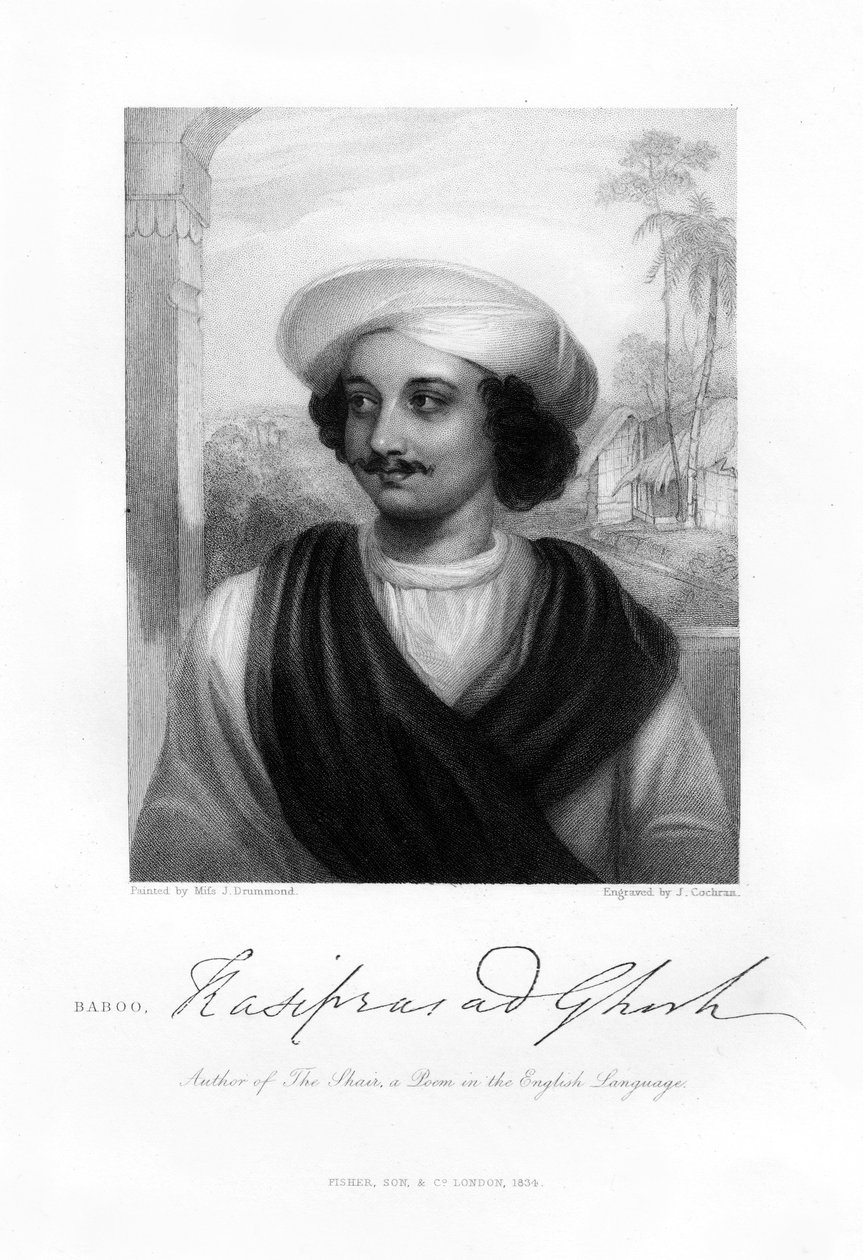 Kasi Das Prasad Ghosh, poeta indiano, 1834 da J. Cochran