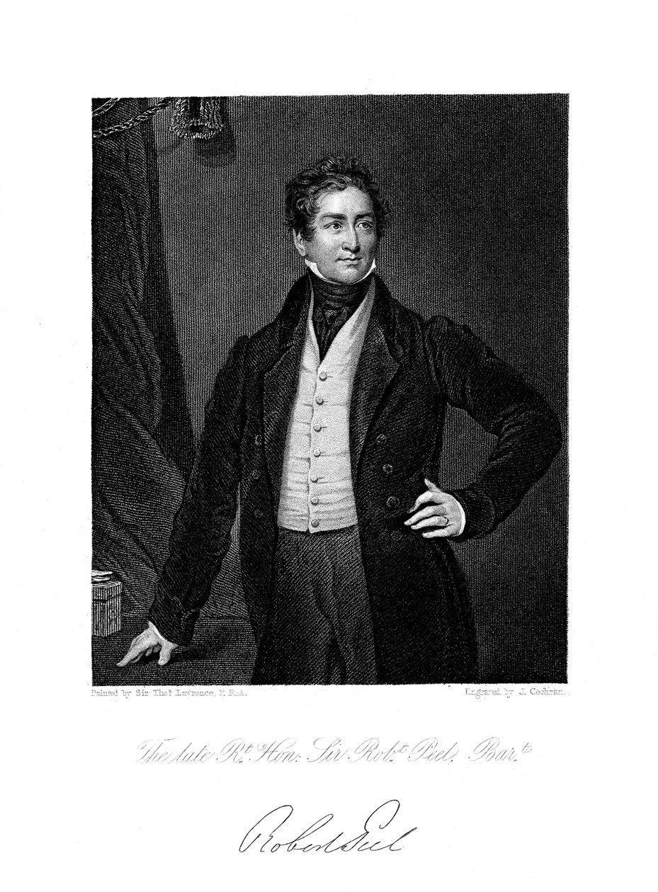 Robert Peel, statista britannico, XIX secolo da J. Cochran