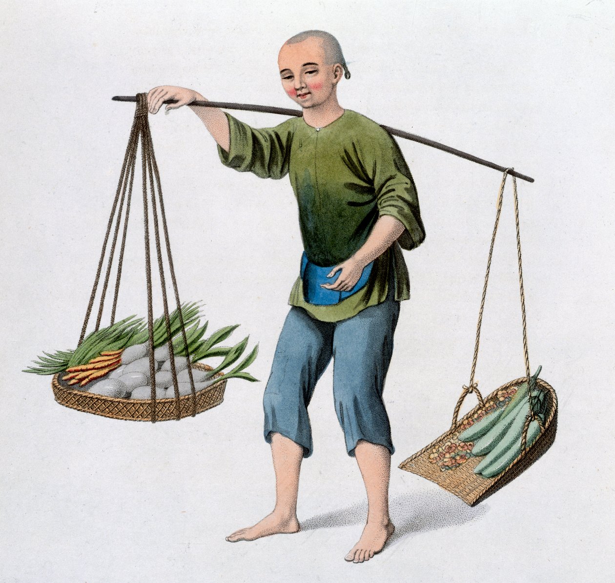 Un ragazzo con verdure, 1800 da J Dadley