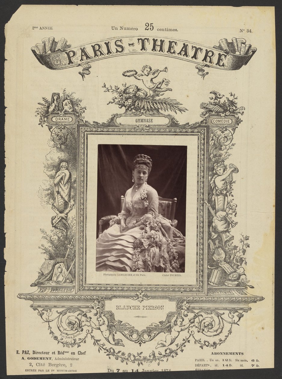 Teatro di Parigi: Blanche Pierson da J. Émile Tourtin