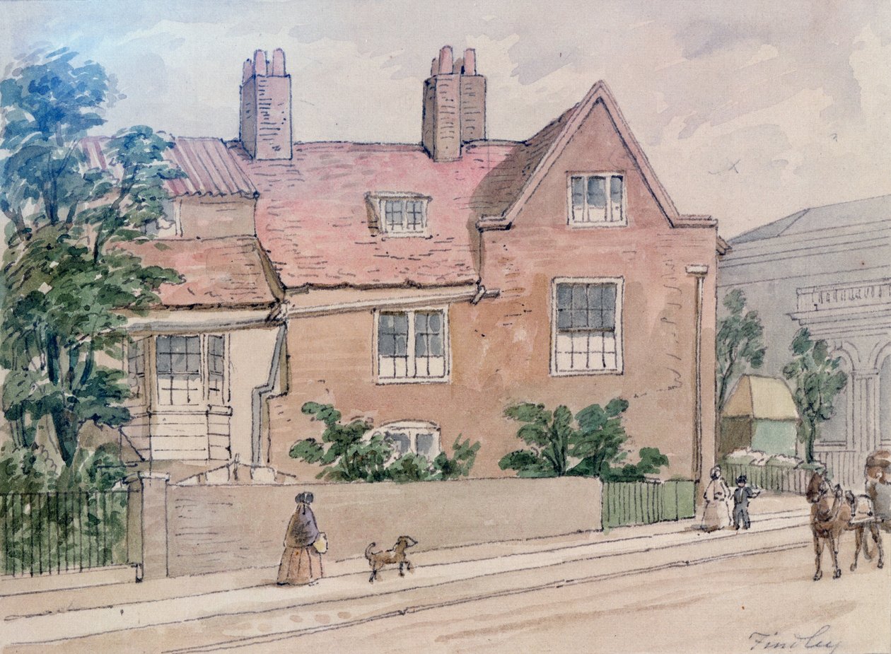 Vecchie case a Kennington Green, 1855 da J. Findley